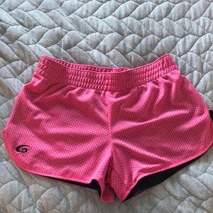 Pink gym shorts